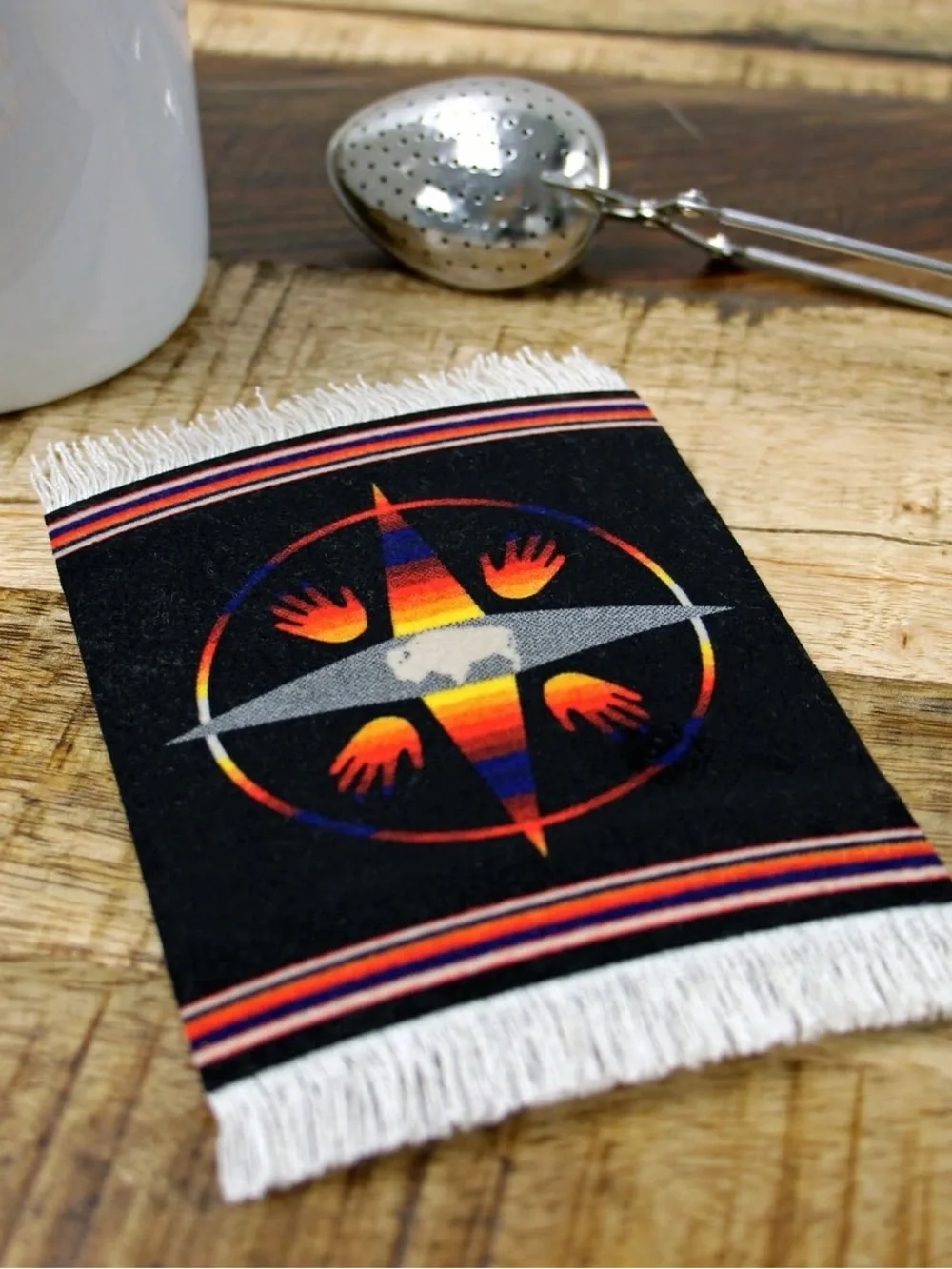 Lightly Pre-loved Big Medicine Coaster Rugs, set of 4